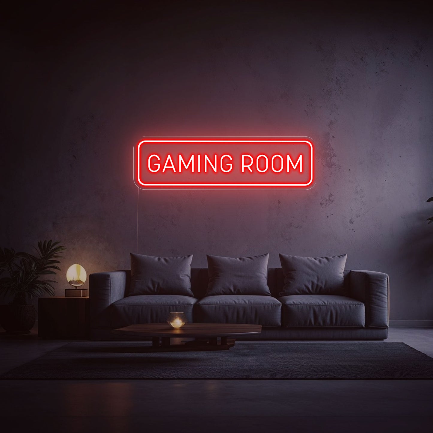 néon led gaming room rouge