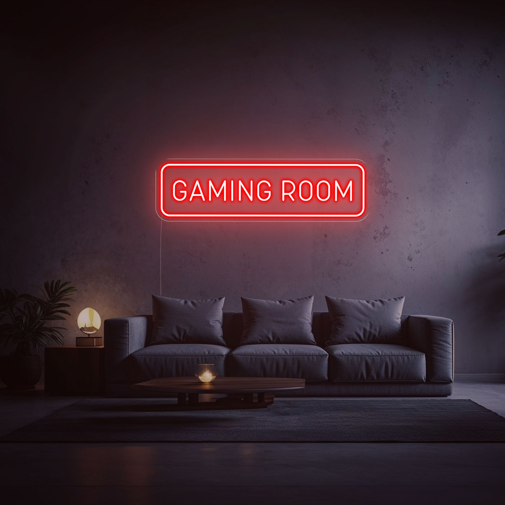 néon led gaming room rouge