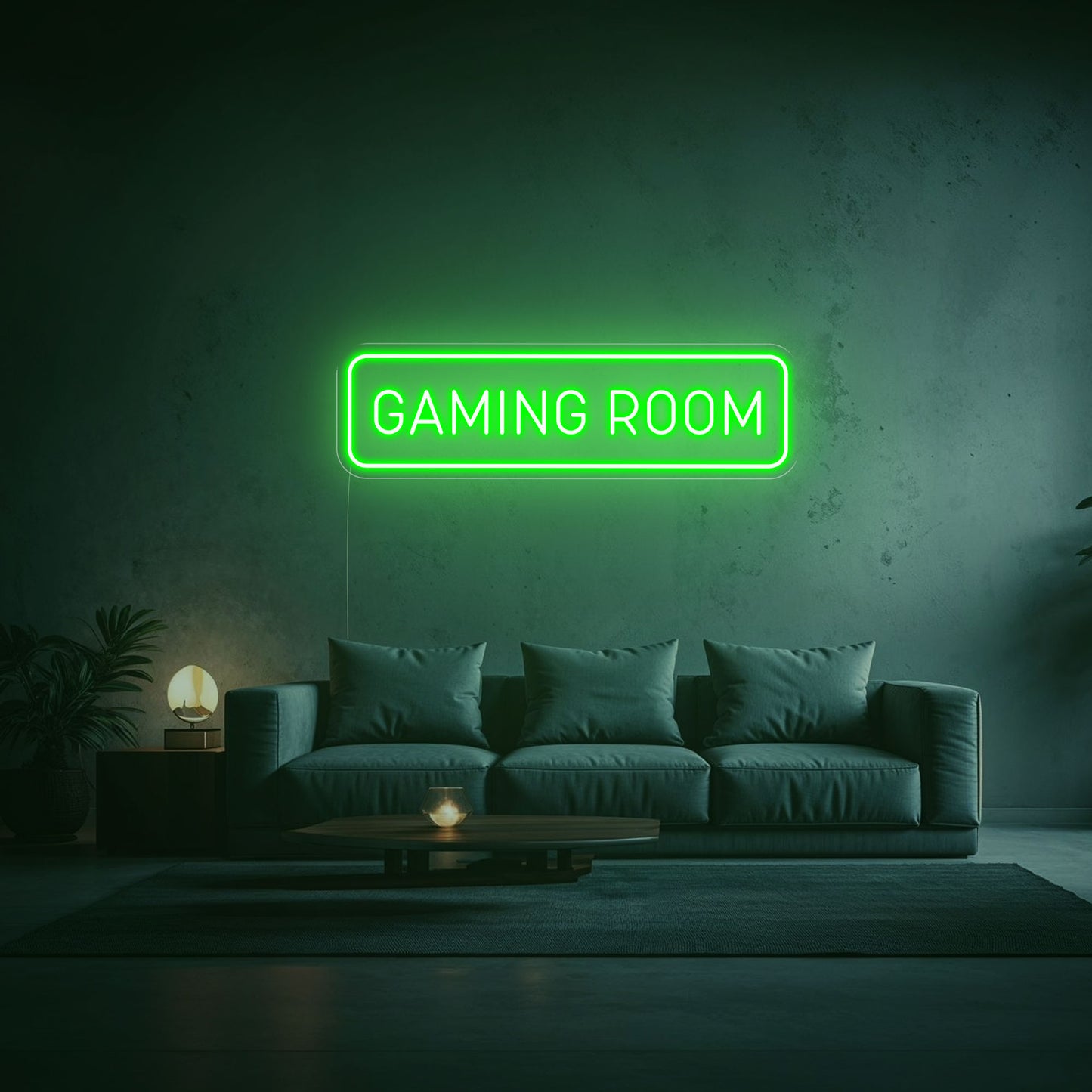 néon led gaming room vert