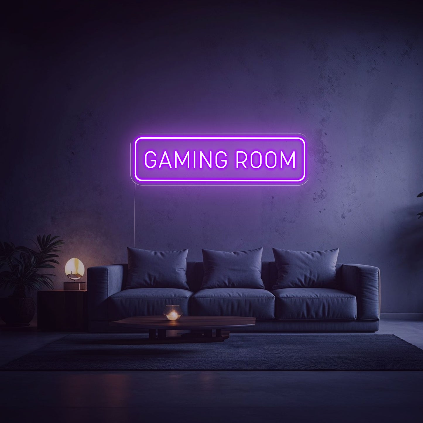 néon led gaming room violet