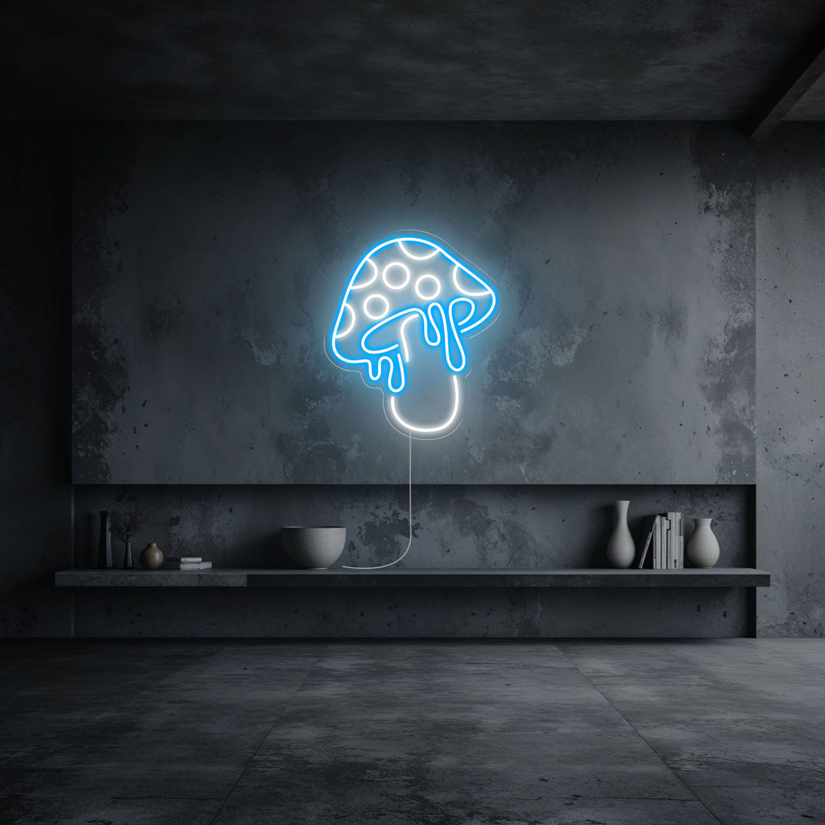 Neon-led-champignont bleu ciel