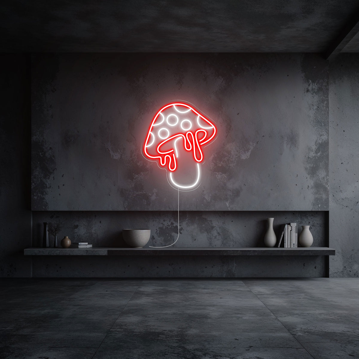 Neon-led-champignon-rouge