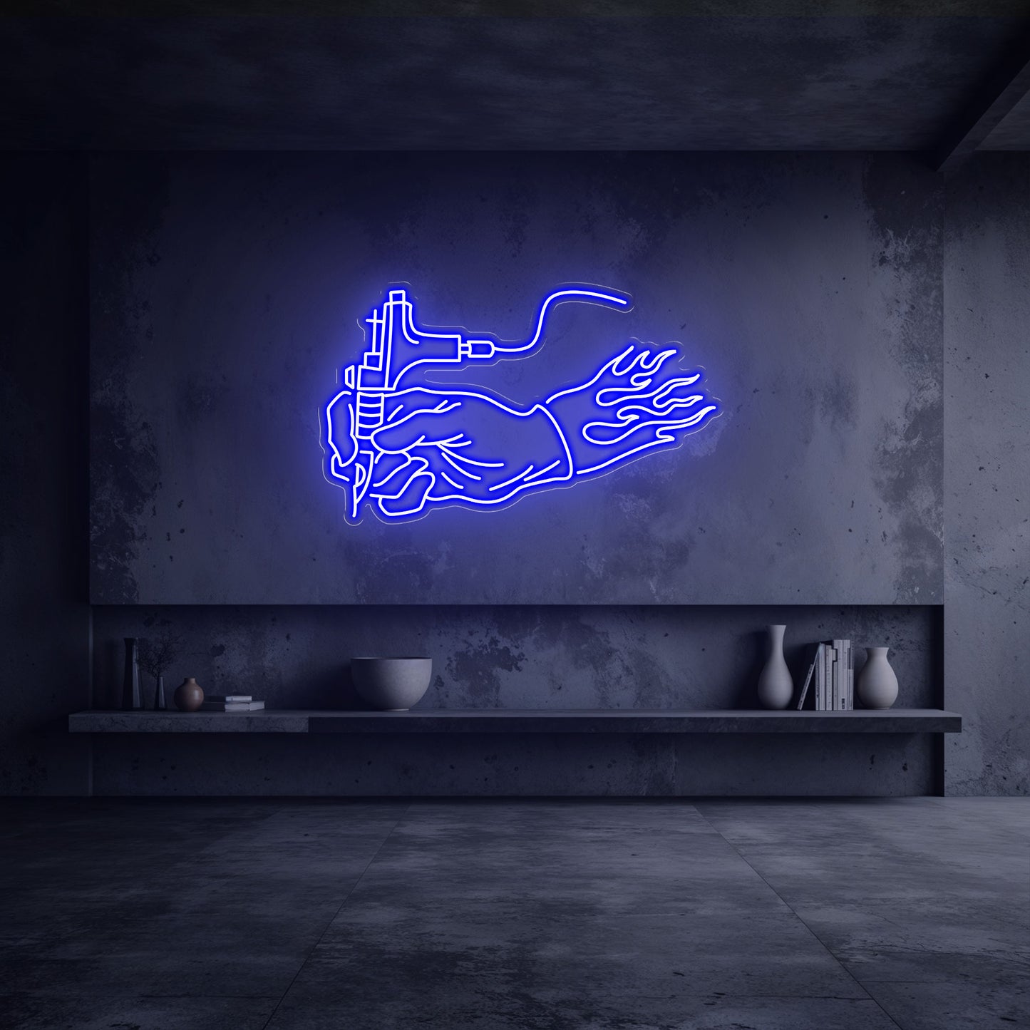 néon led tatouage bleu