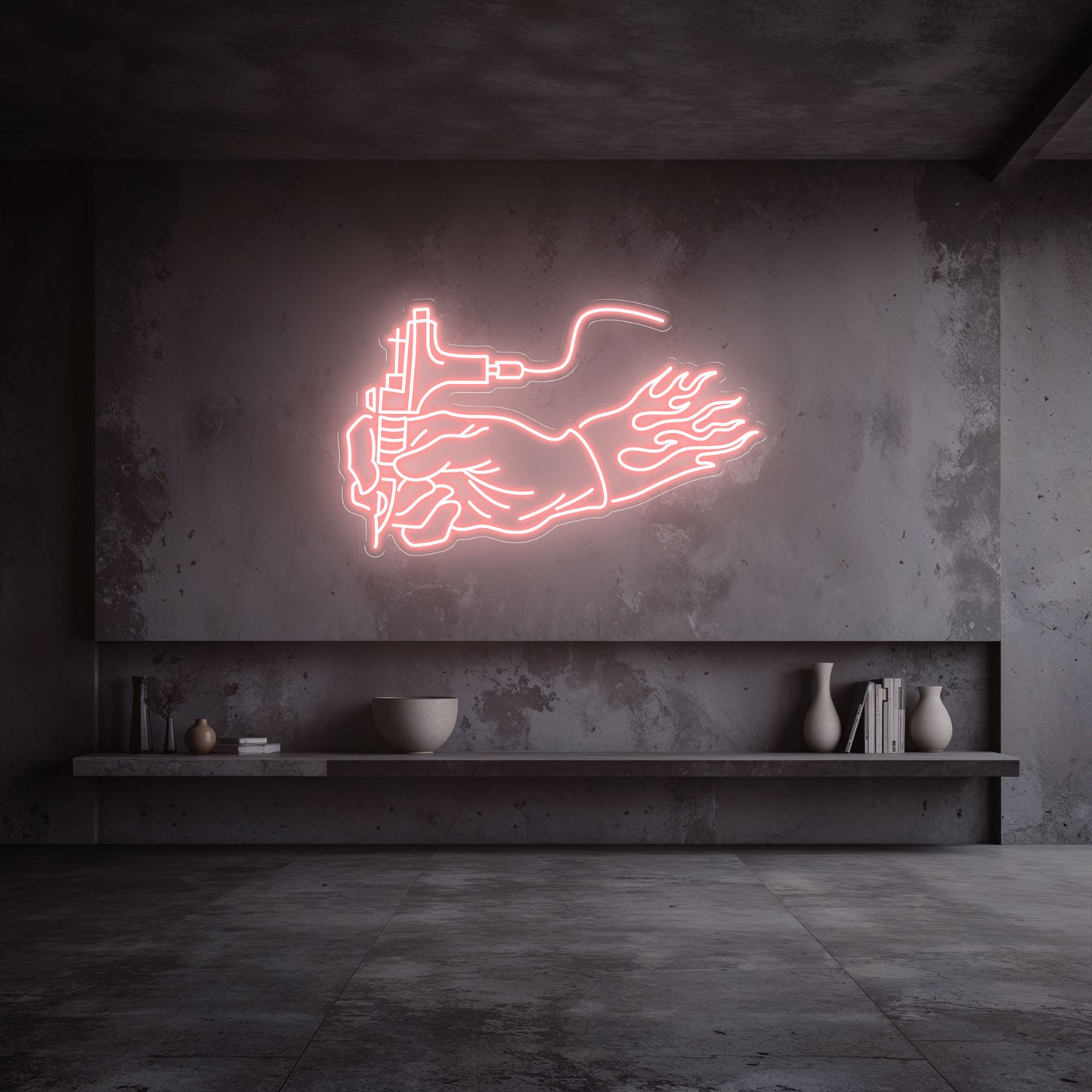 néon led tatouage rose pale