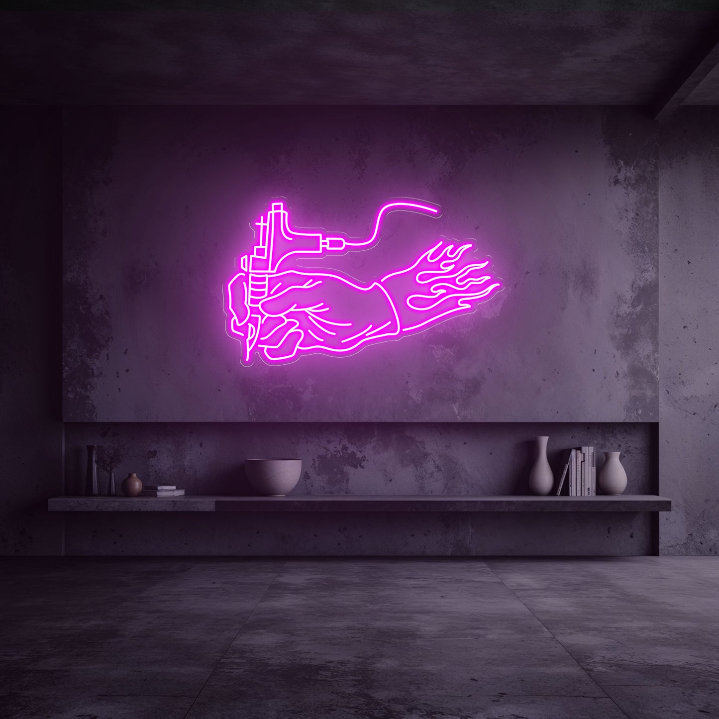 néon led tatouage rose