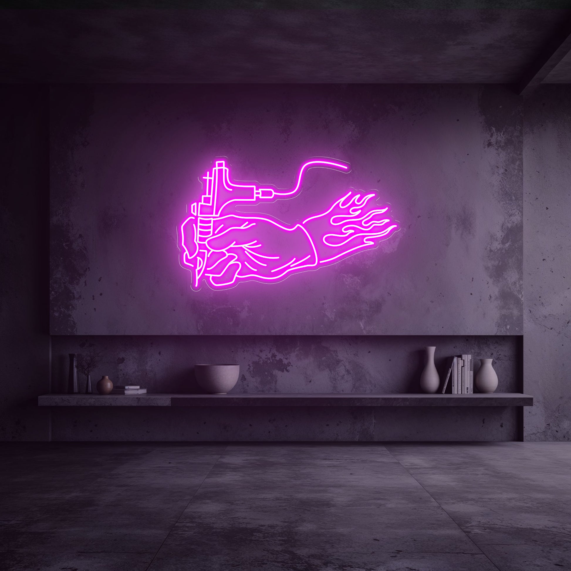 néon led tatouage rose