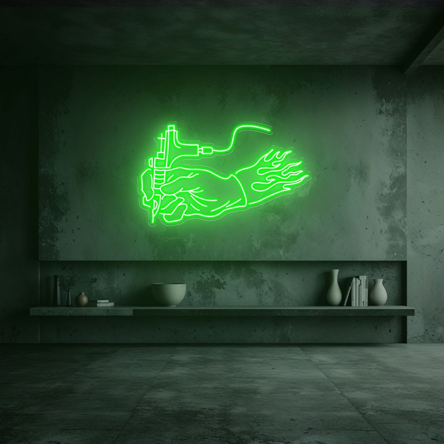 néon led tatouage vert