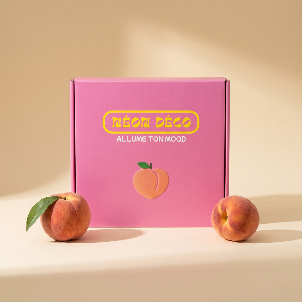 Néon Peach – Mini néon pêche orangé 🍑
