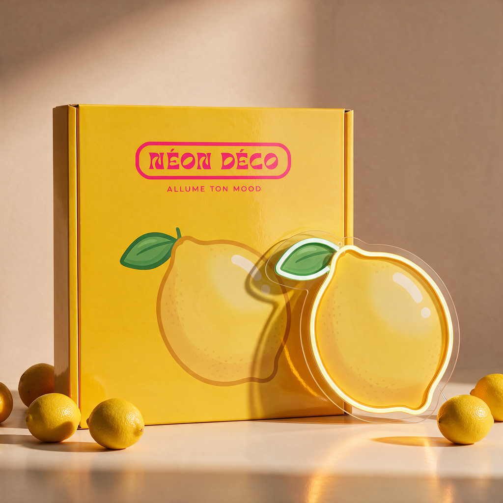 Néon citron et sa boîte Néon Déco