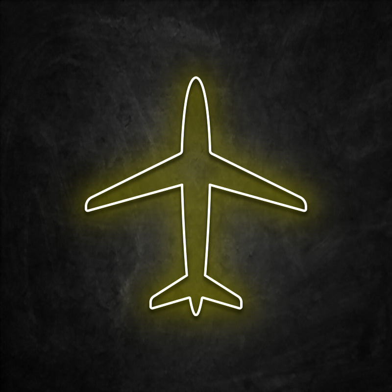 neon avion jaune