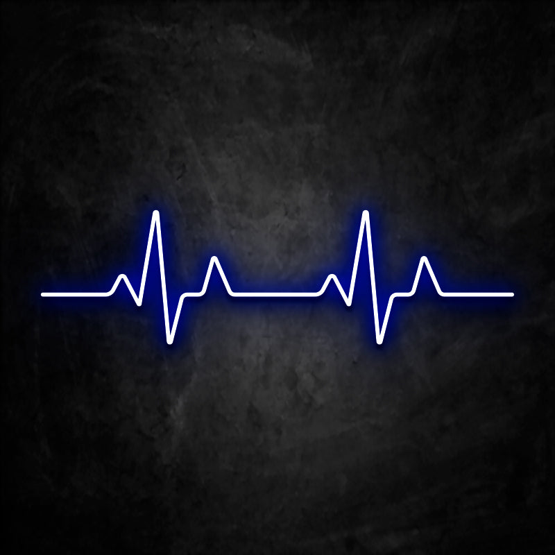 neon cardiogramme bleu