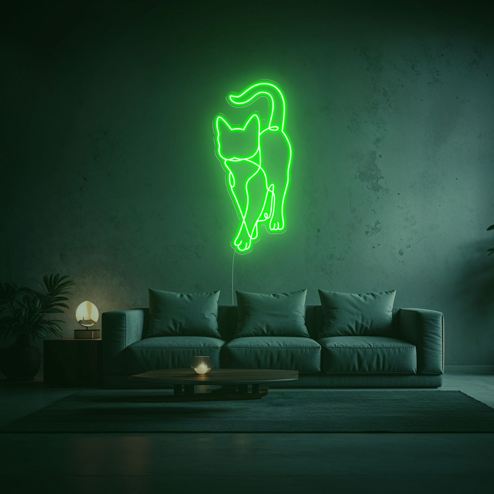 néon chat vert