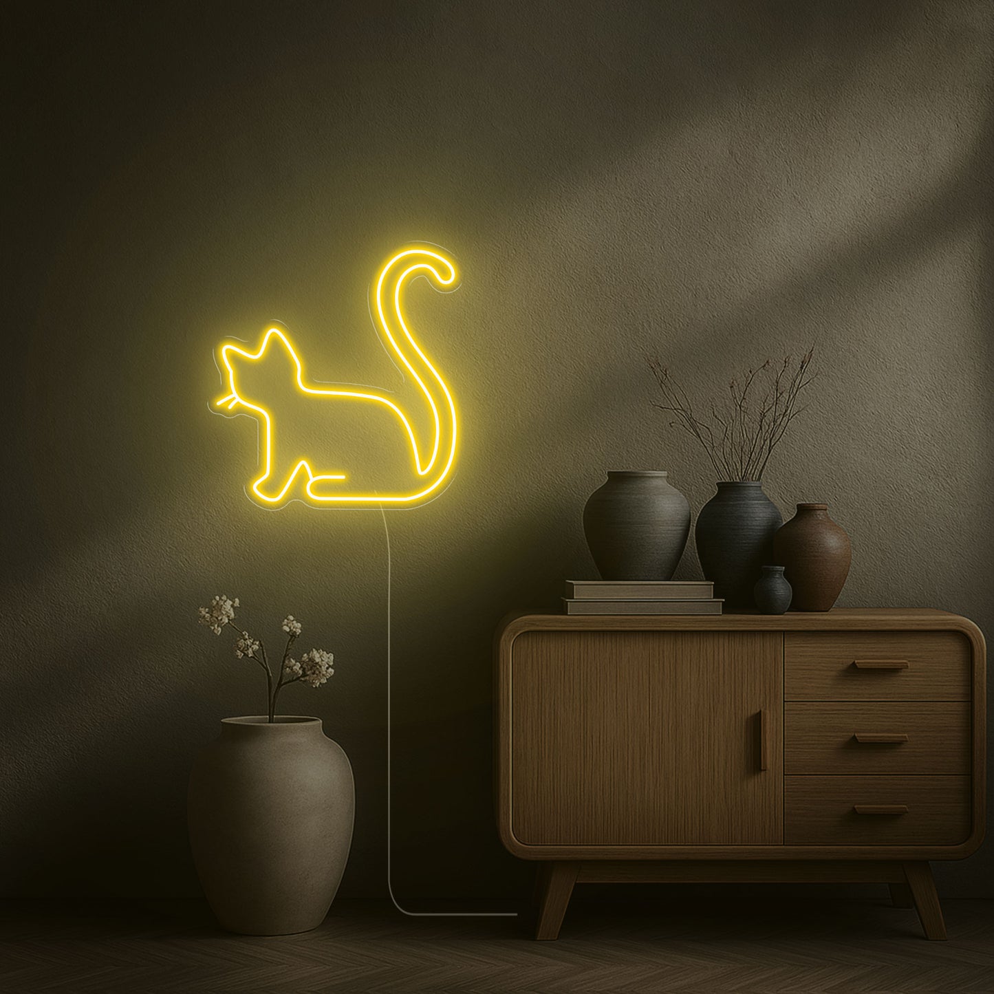 Néon Chaton led jaune