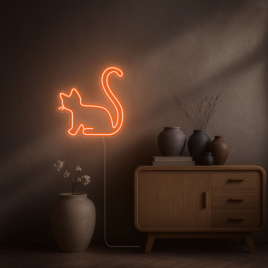 Néon Chaton led orange