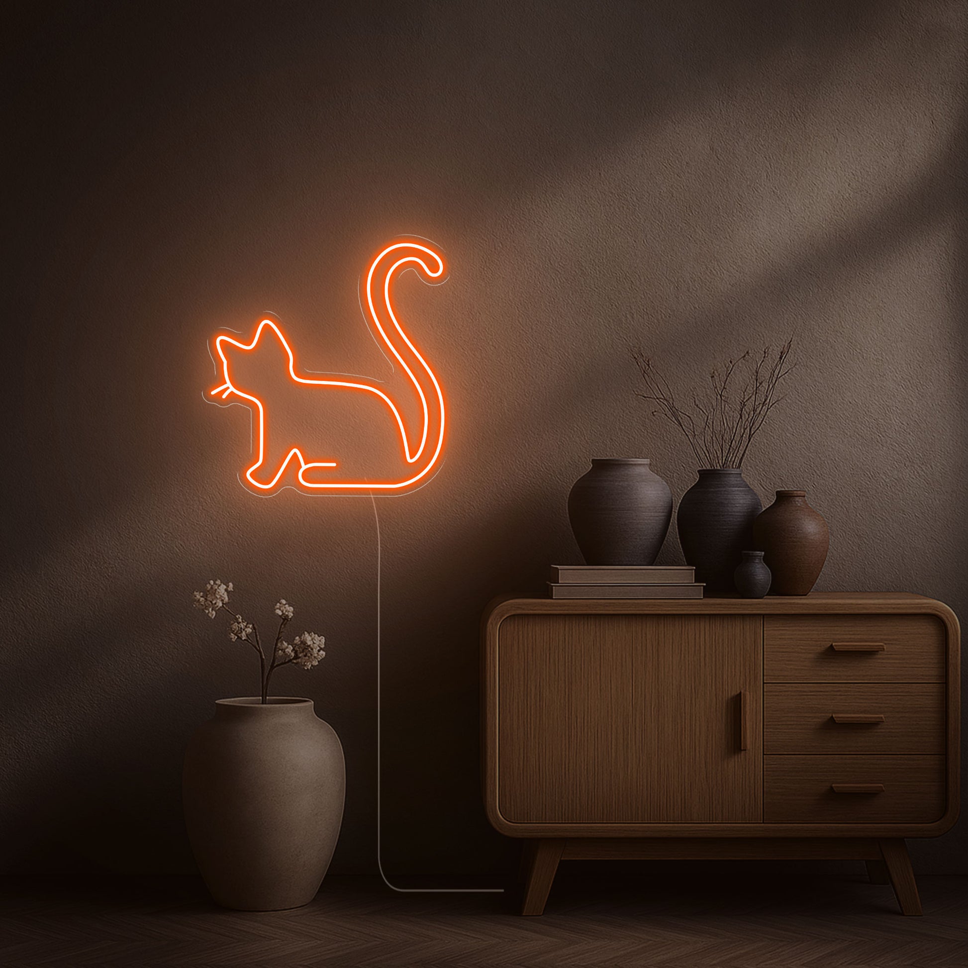 Néon Chaton led orange