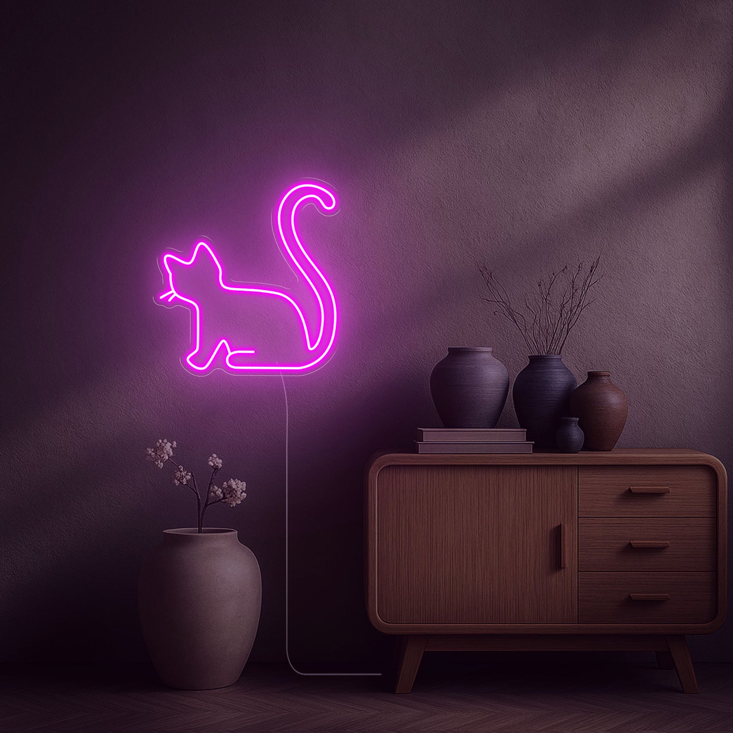 Néon Chaton led rose