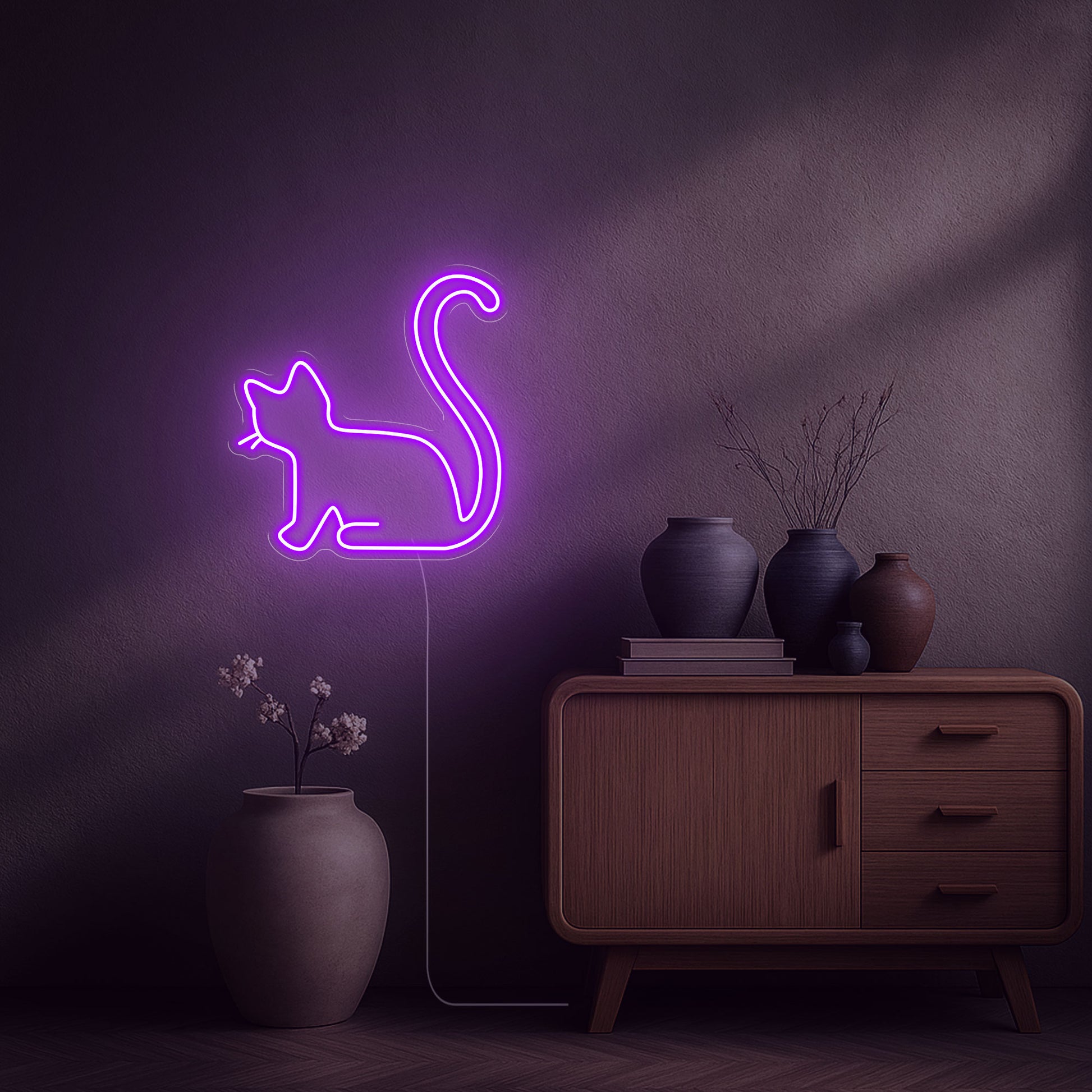 Néon Chaton led violet