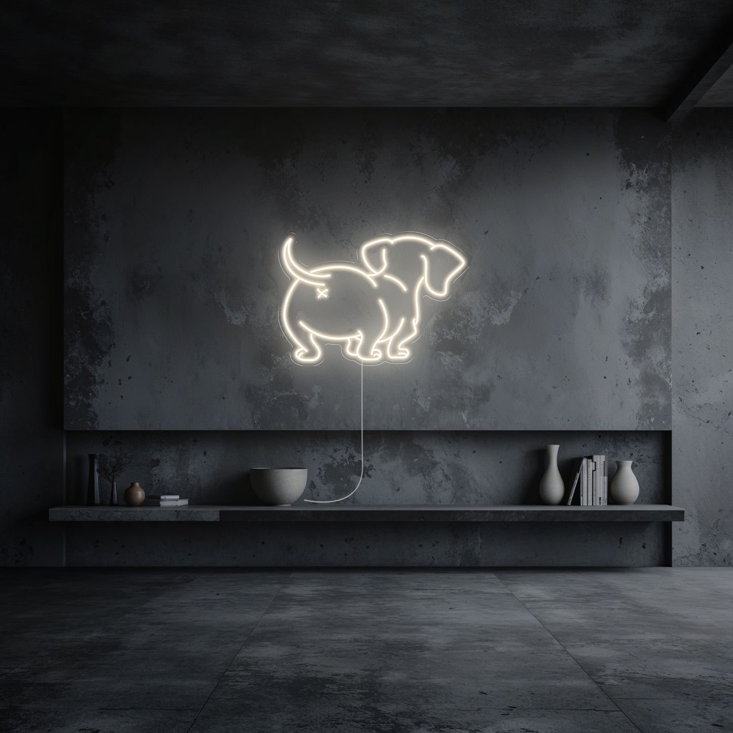 neon-chien-blanc chaud