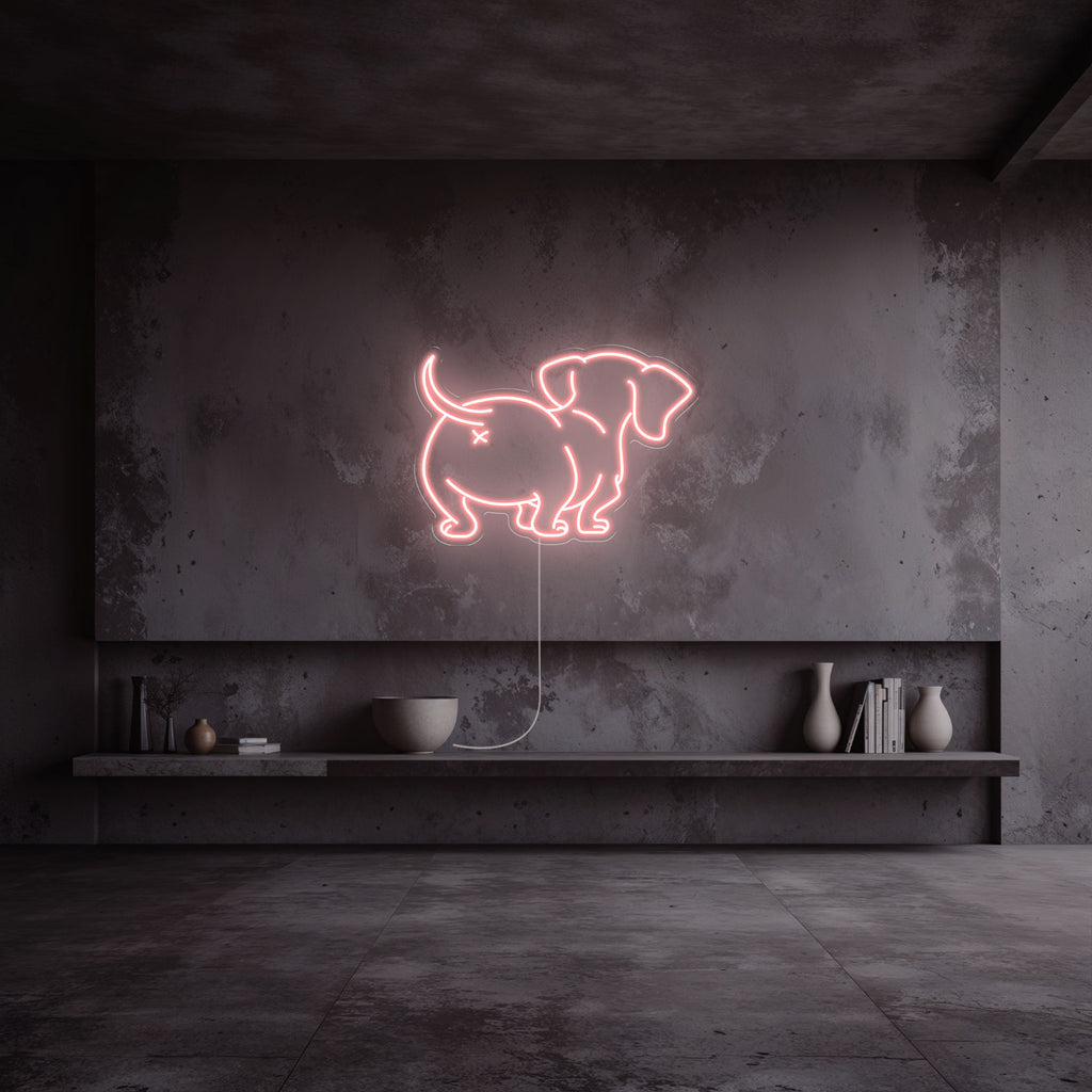 neon-chien-rose pale