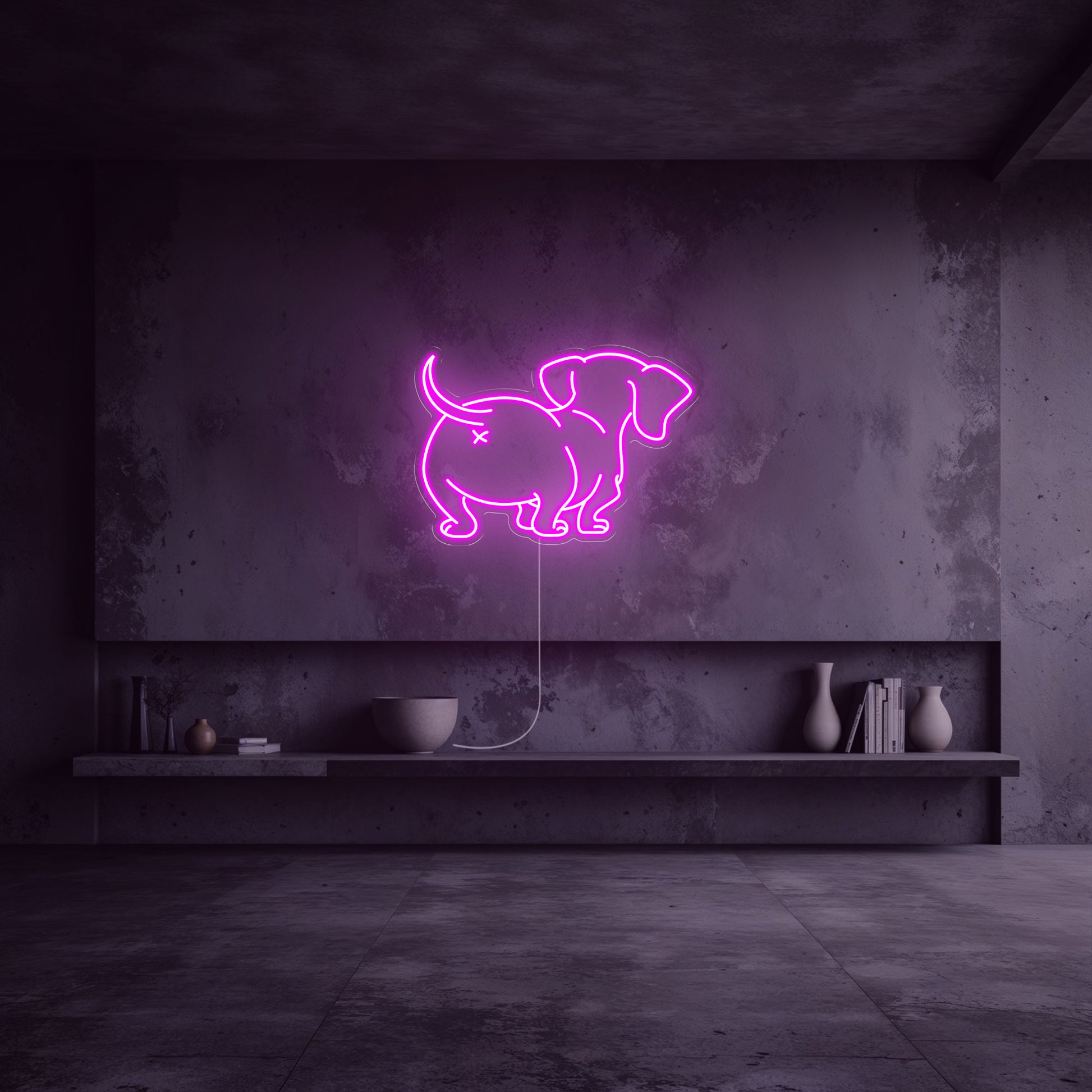 neon-chien-rose