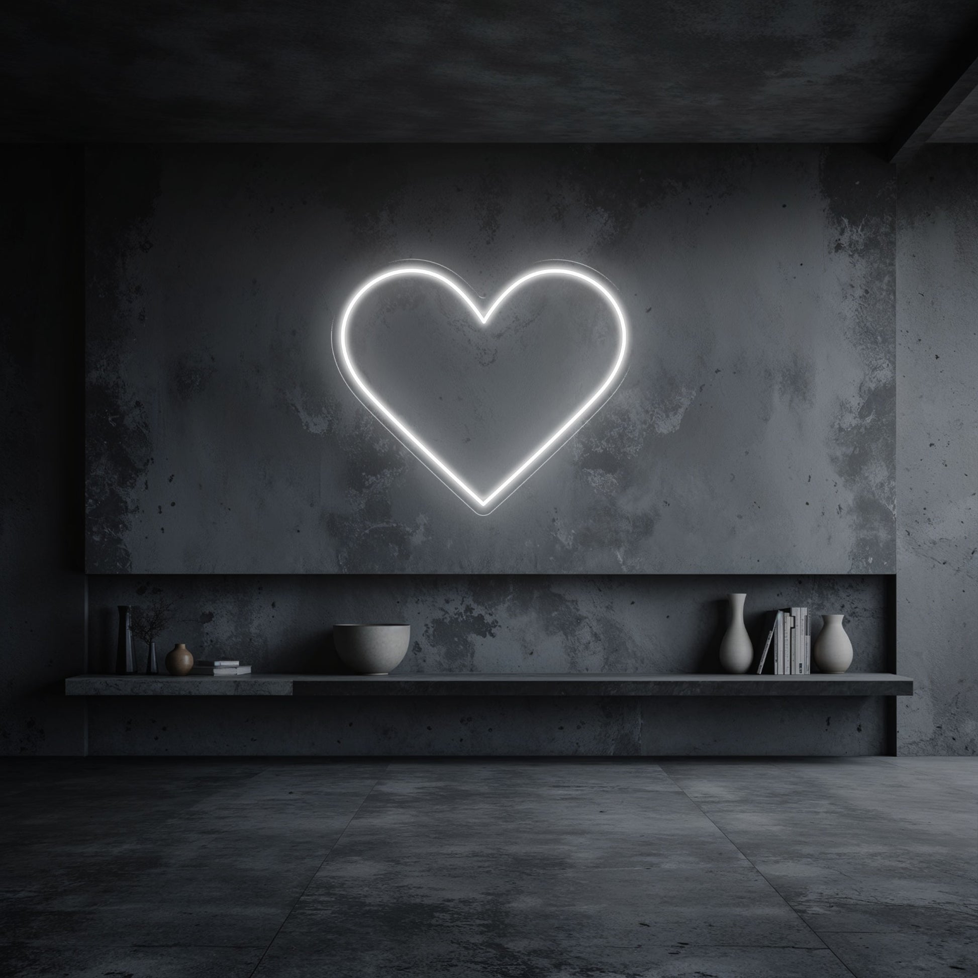 néon coeur blanc