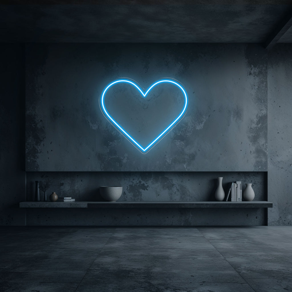 néon coeur bleu ciel