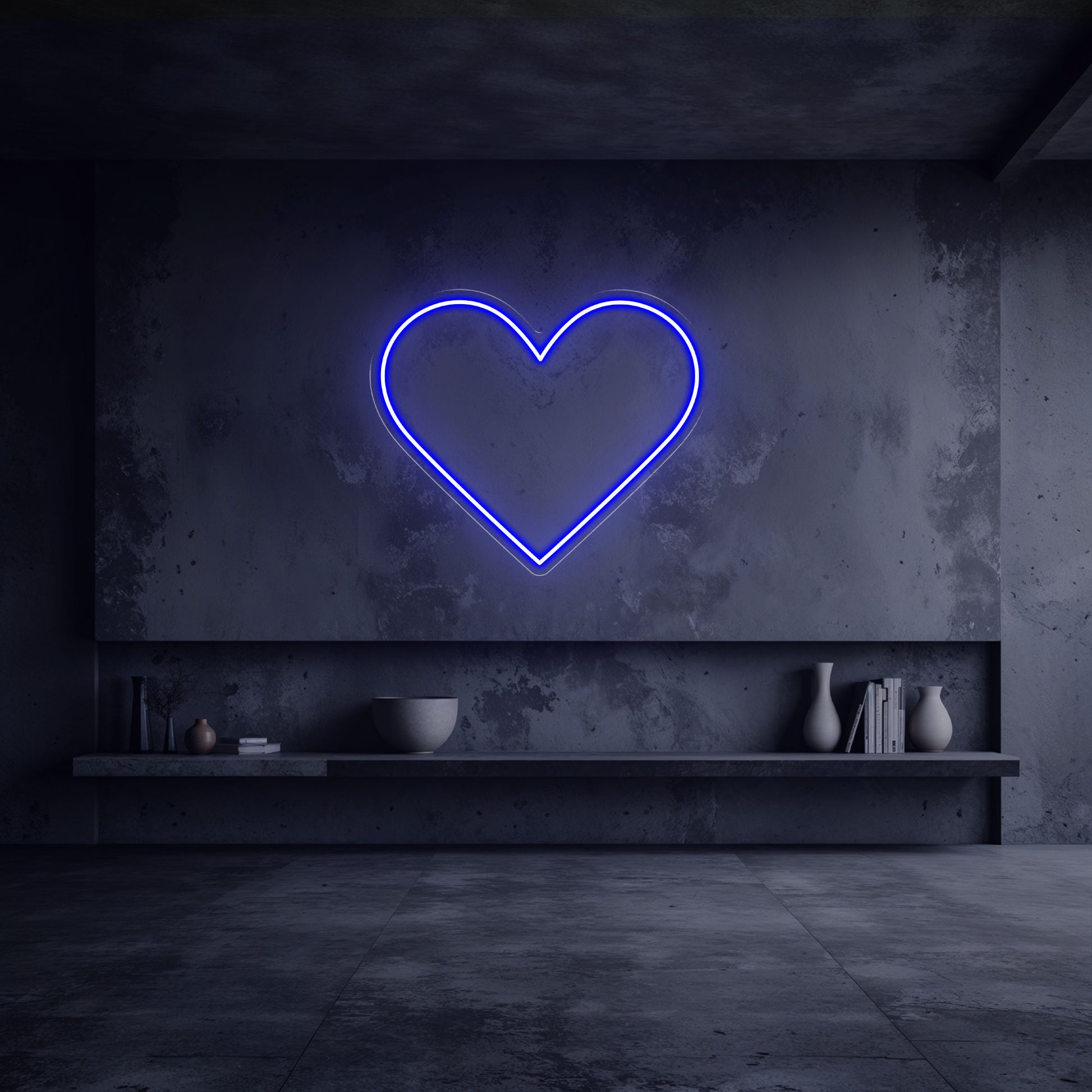 néon coeur bleu