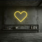 néon coeur jaune