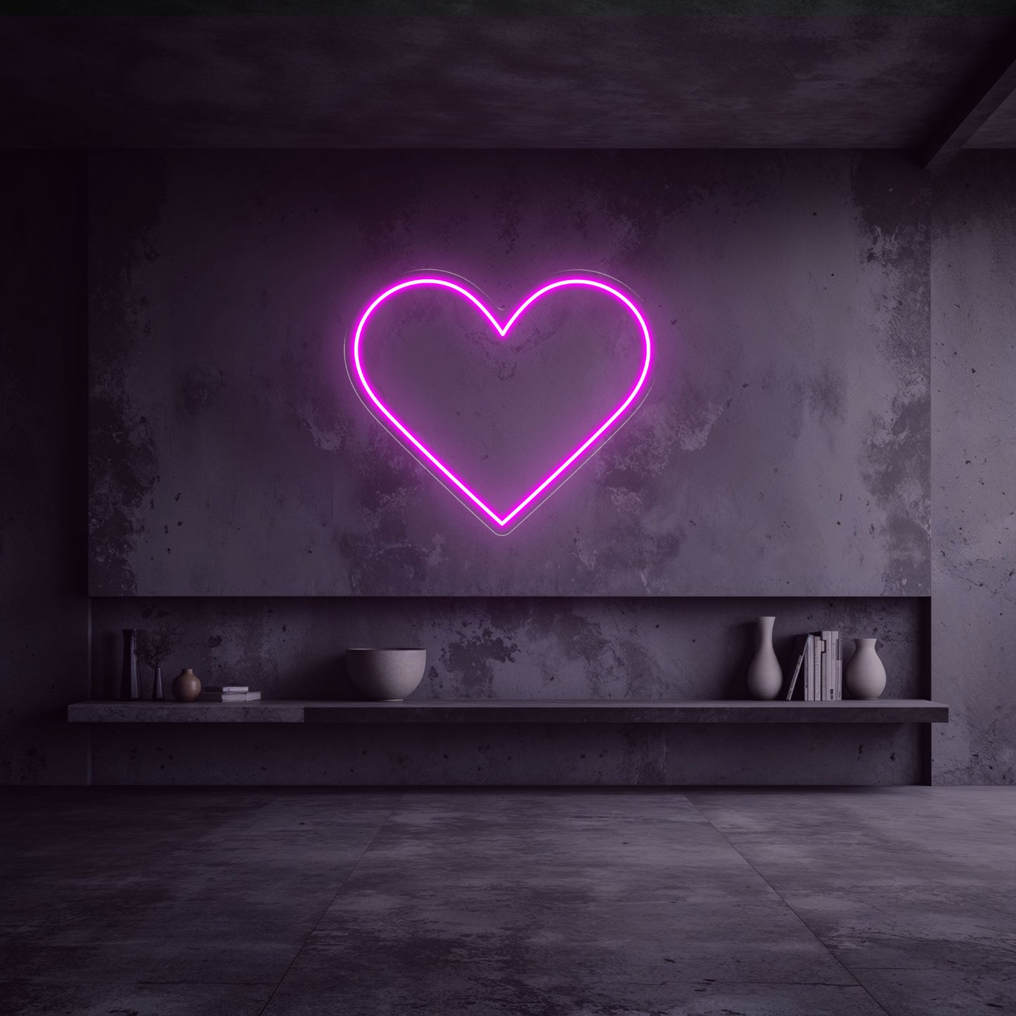 néon coeur rose