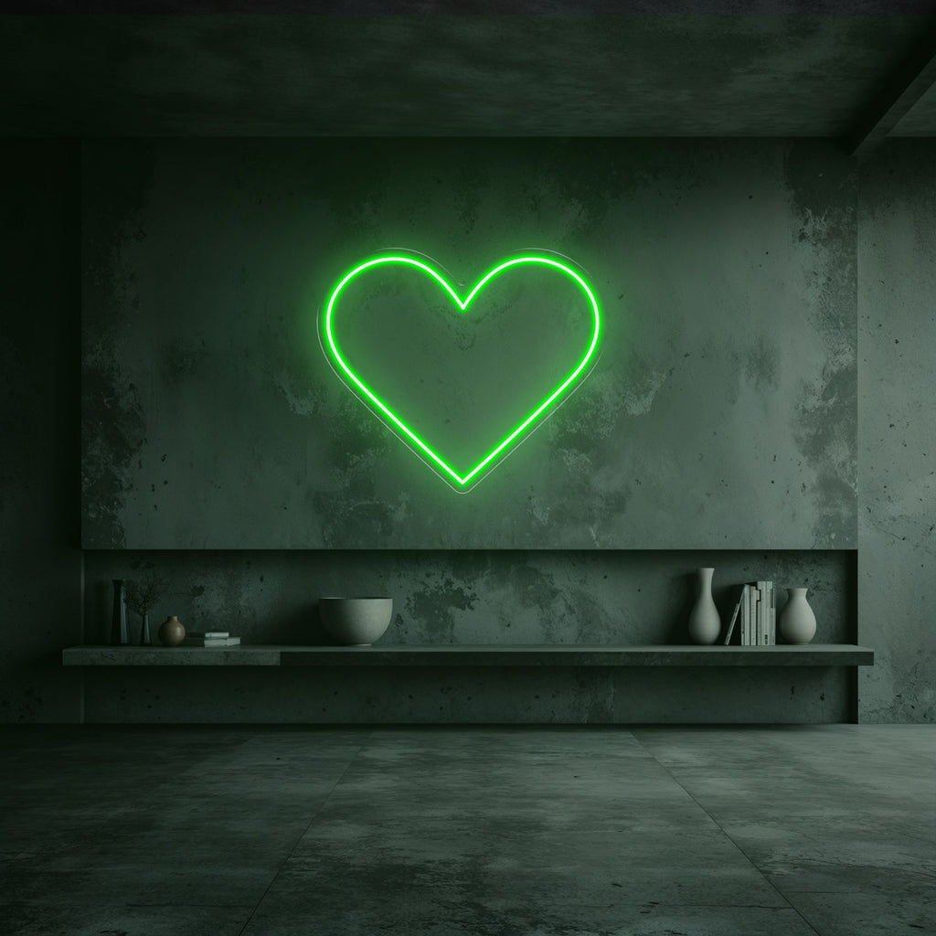 néon coeur vert