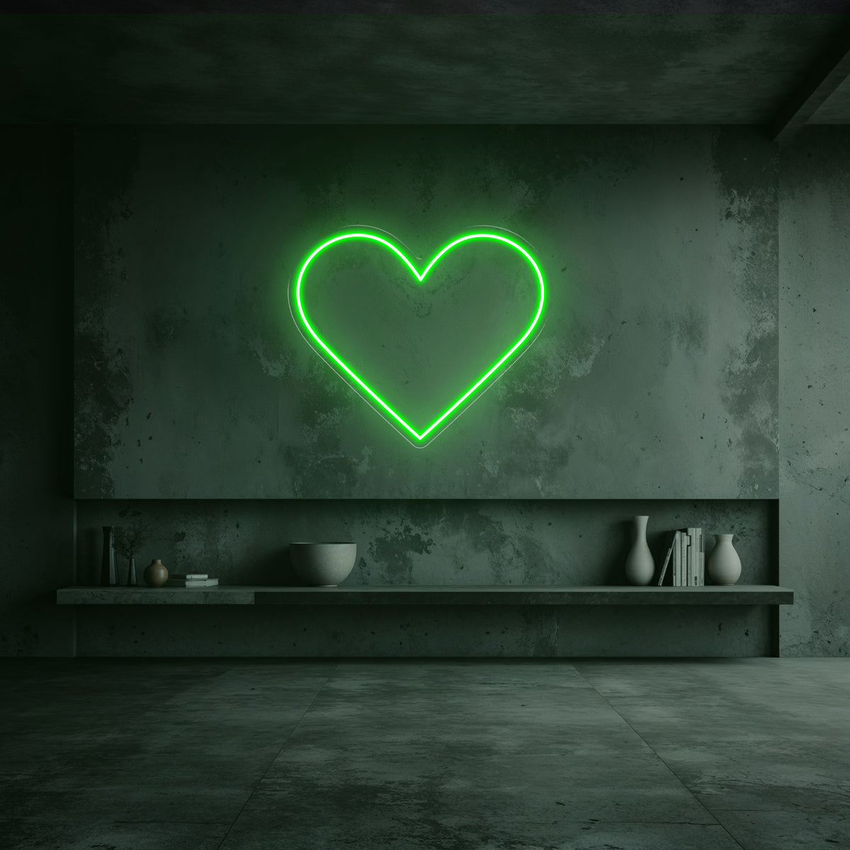 néon coeur vert