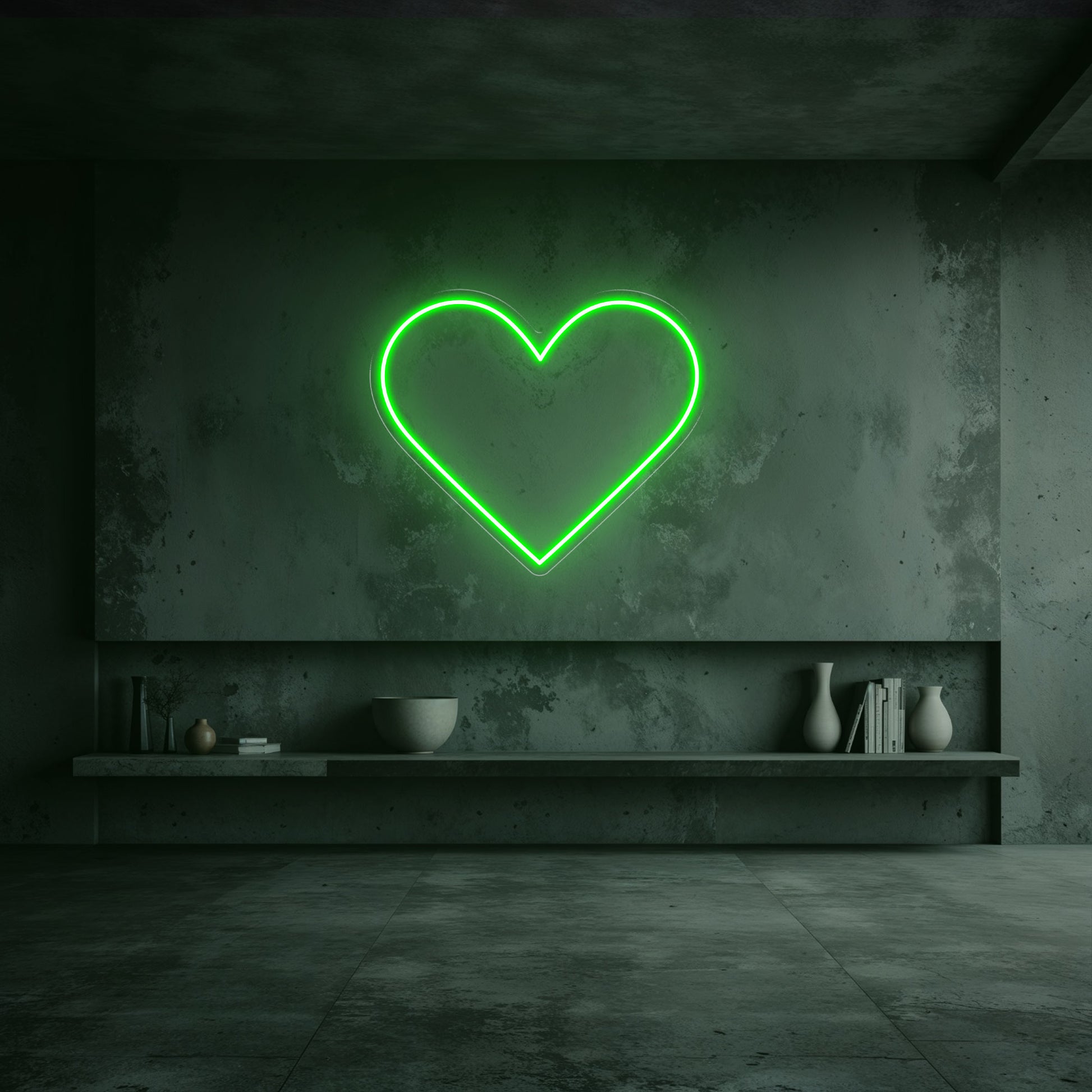 néon coeur vert