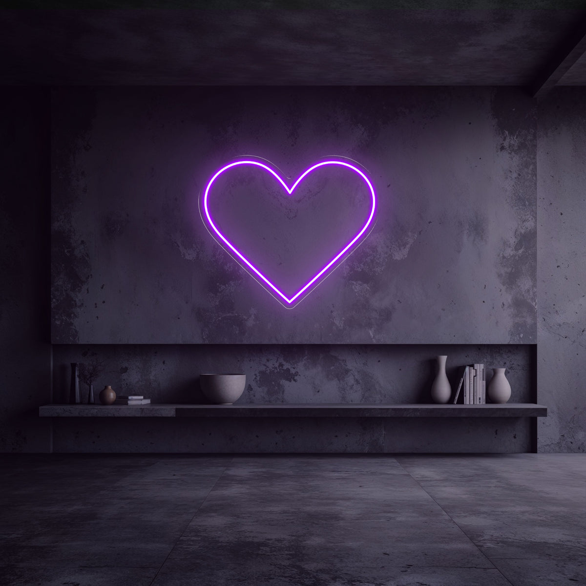 néon coeur violet