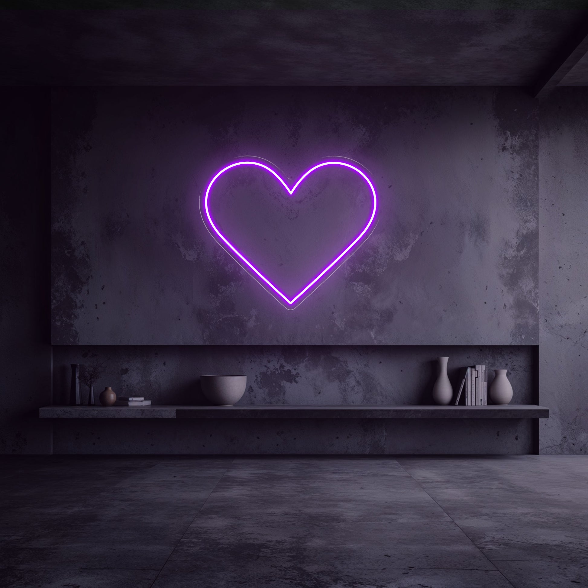 néon coeur violet