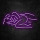 neon corps cuillere violet