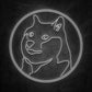 neon dogecoin blanc