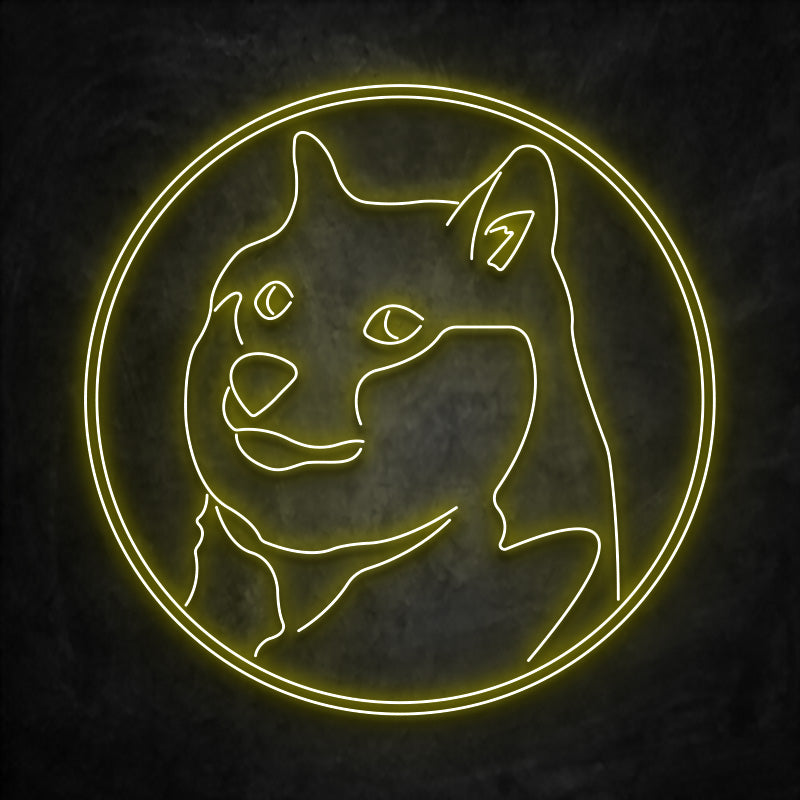 neon dogecoin jaune