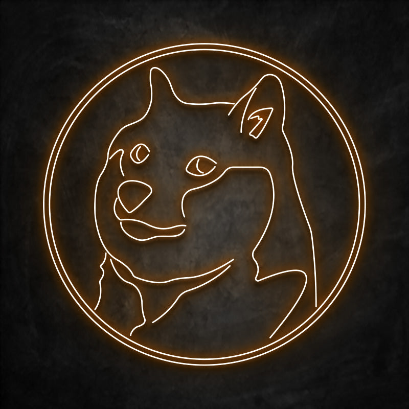 neon dogecoin orange