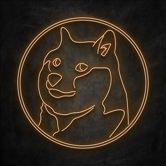 neon dogecoin orange