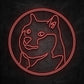 neon dogecoin rouge