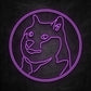 neon dogecoin violet