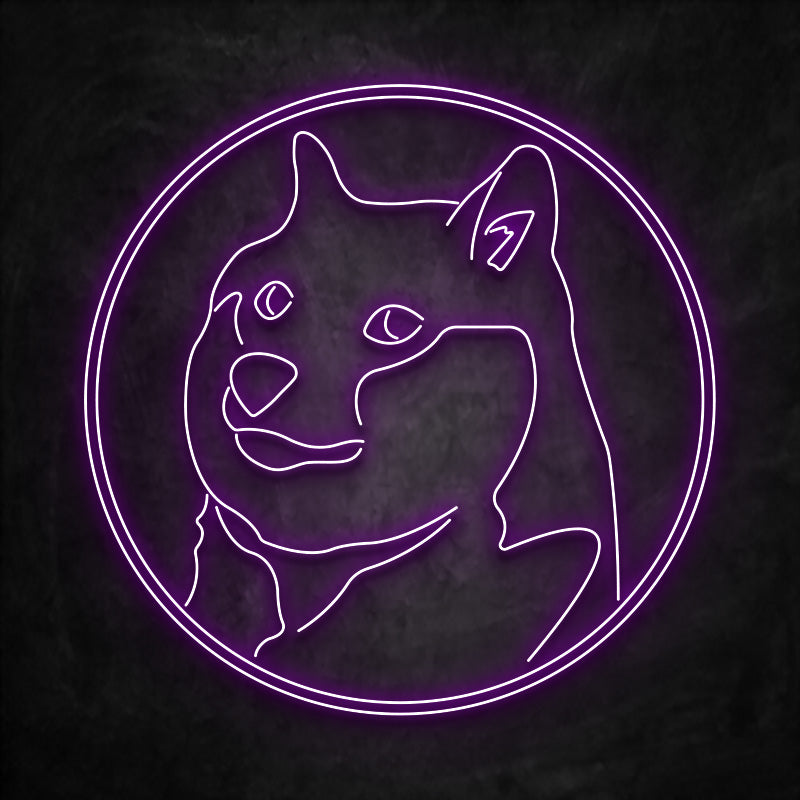 neon dogecoin violet