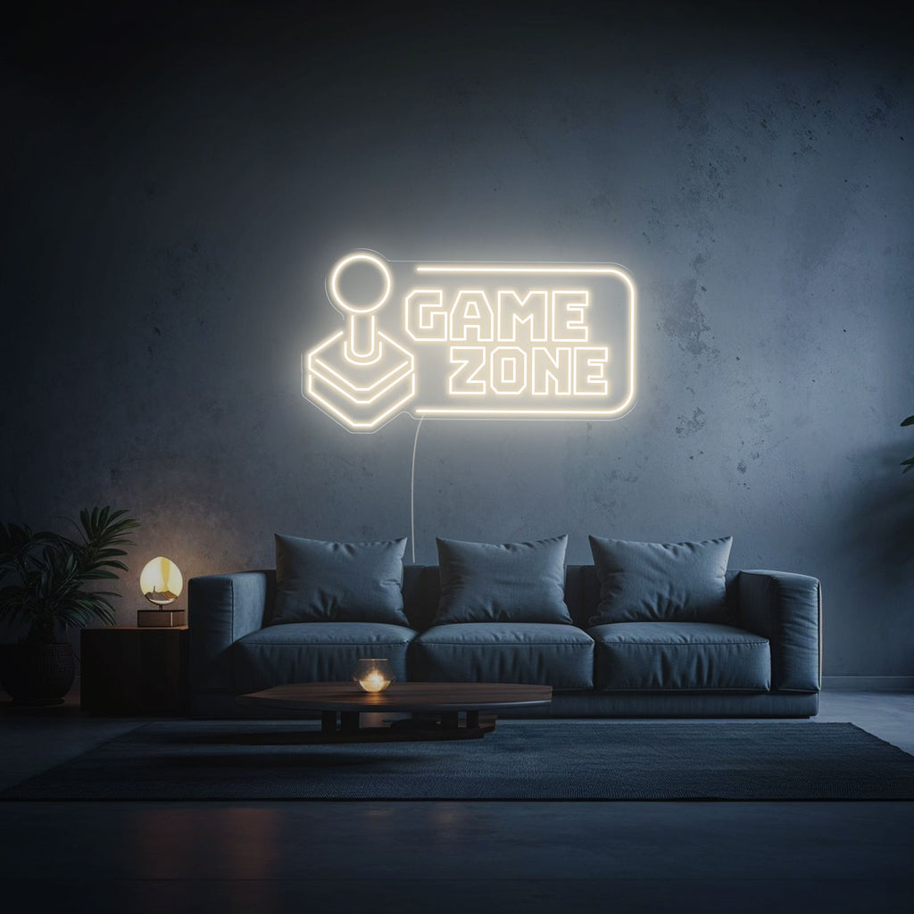 neon game zone blanc chaud