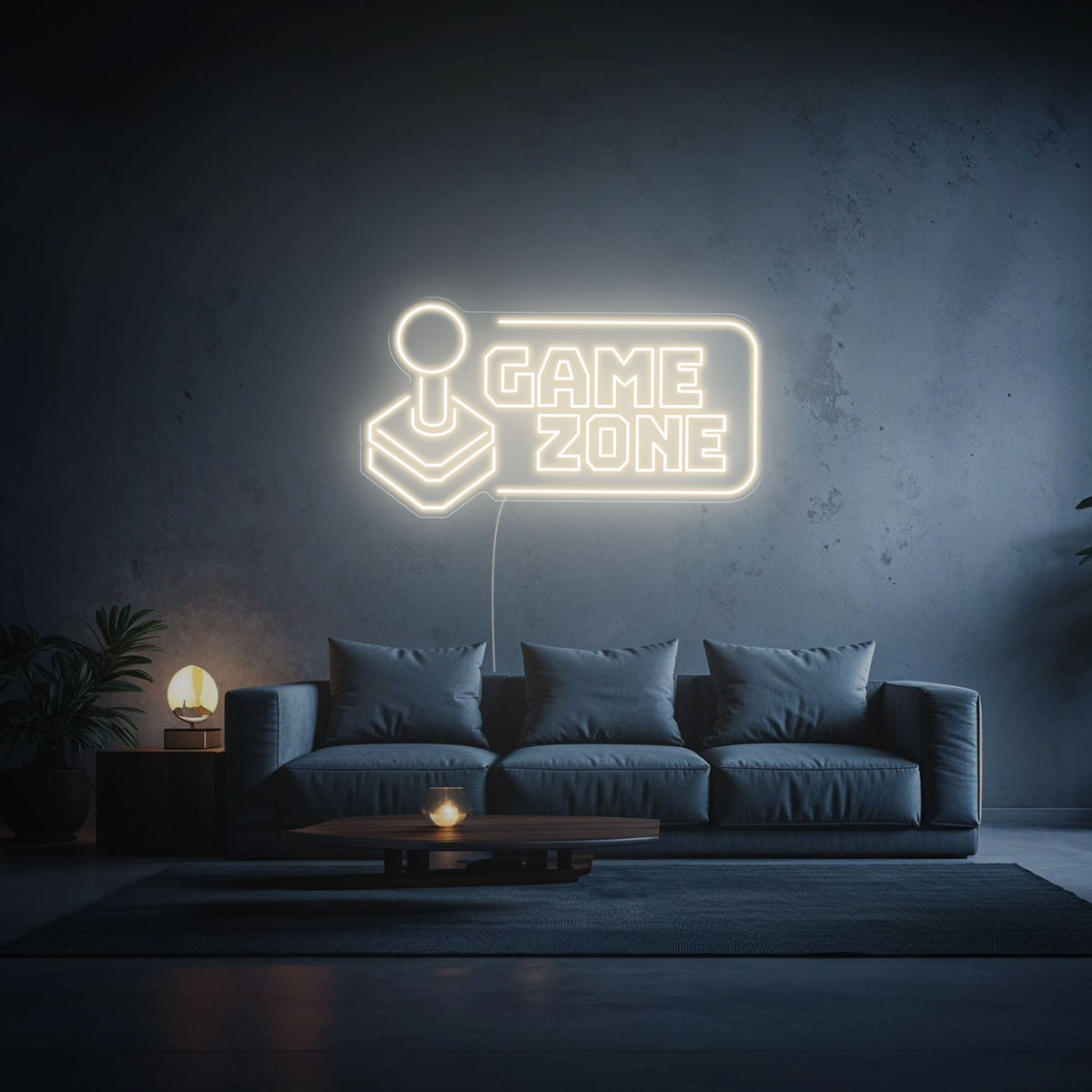 neon game zone blanc chaud