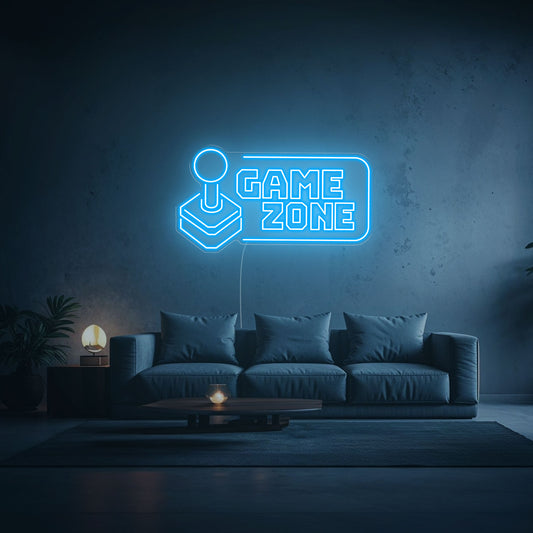 neon game zone bleu ciel