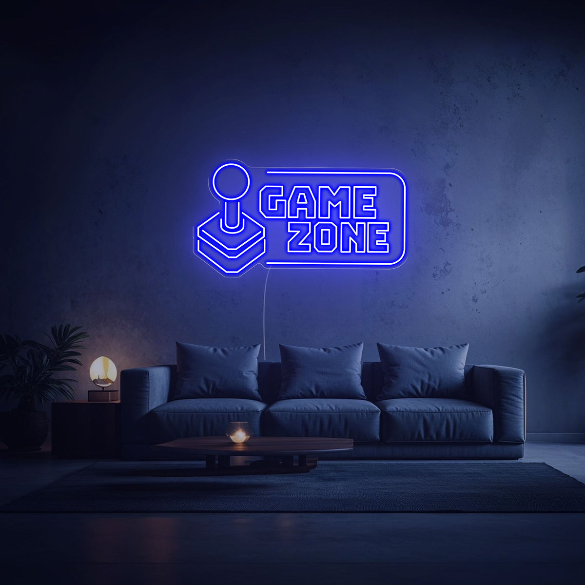 neon game zone bleu