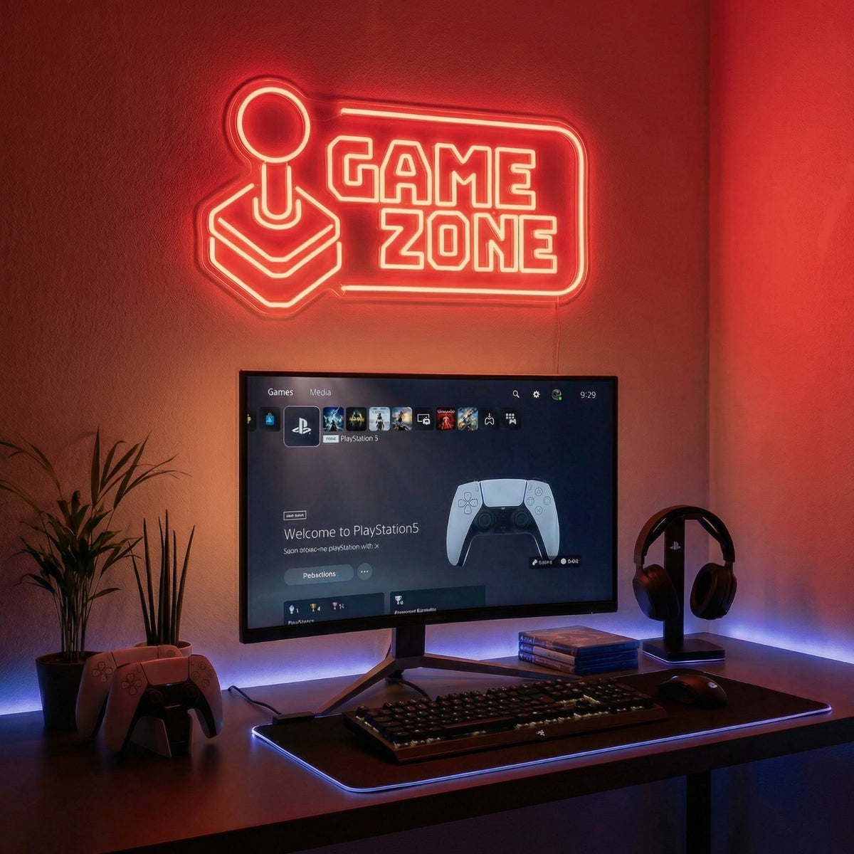 neon game zone rouge