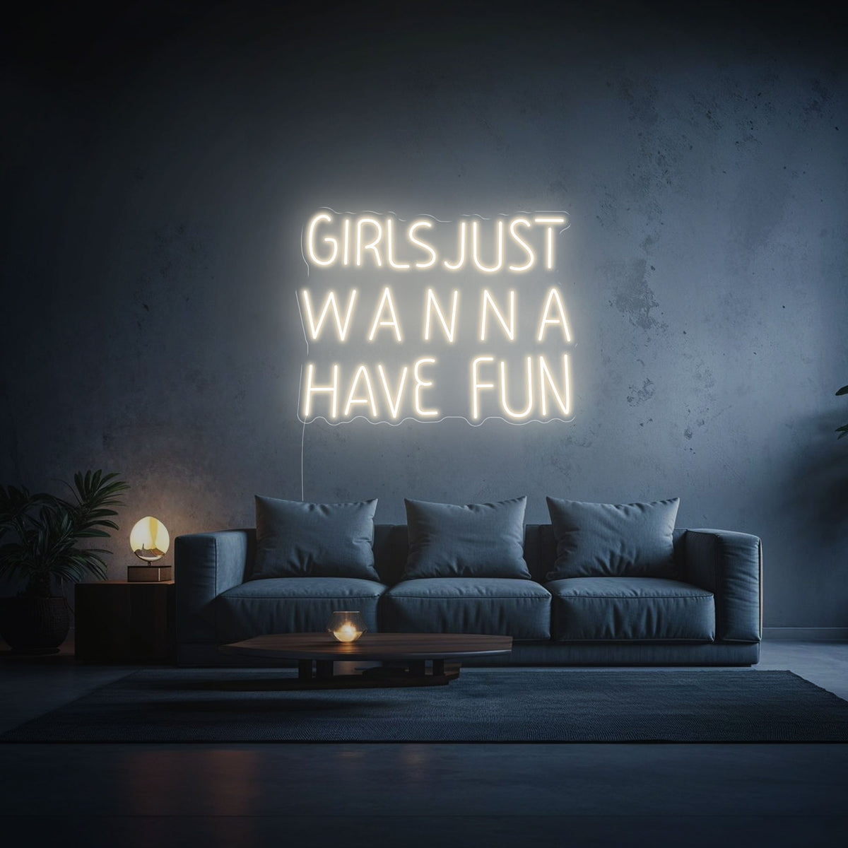 neon girls just wanna have fun blanc chaud
