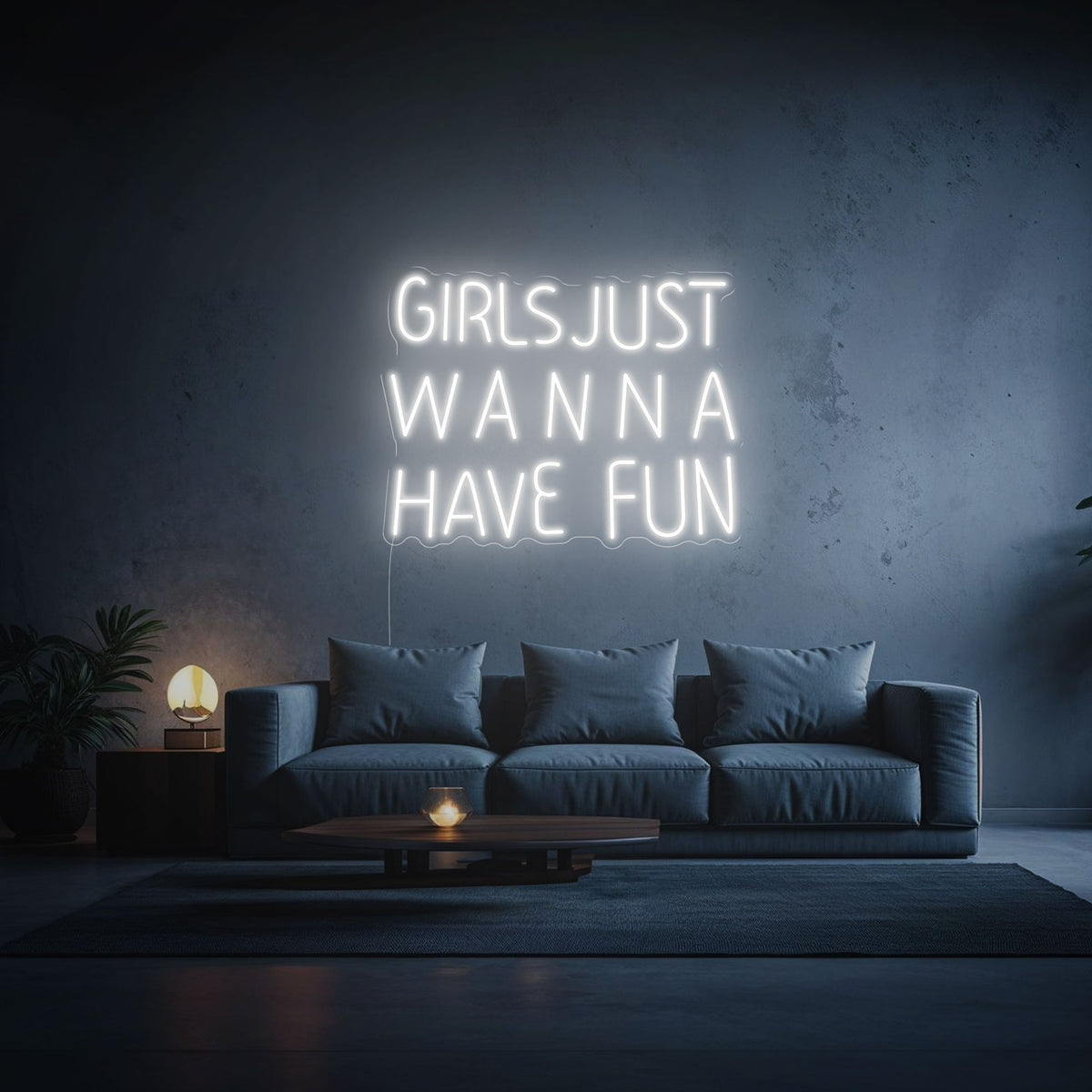 neon girls just wanna have fun blanc