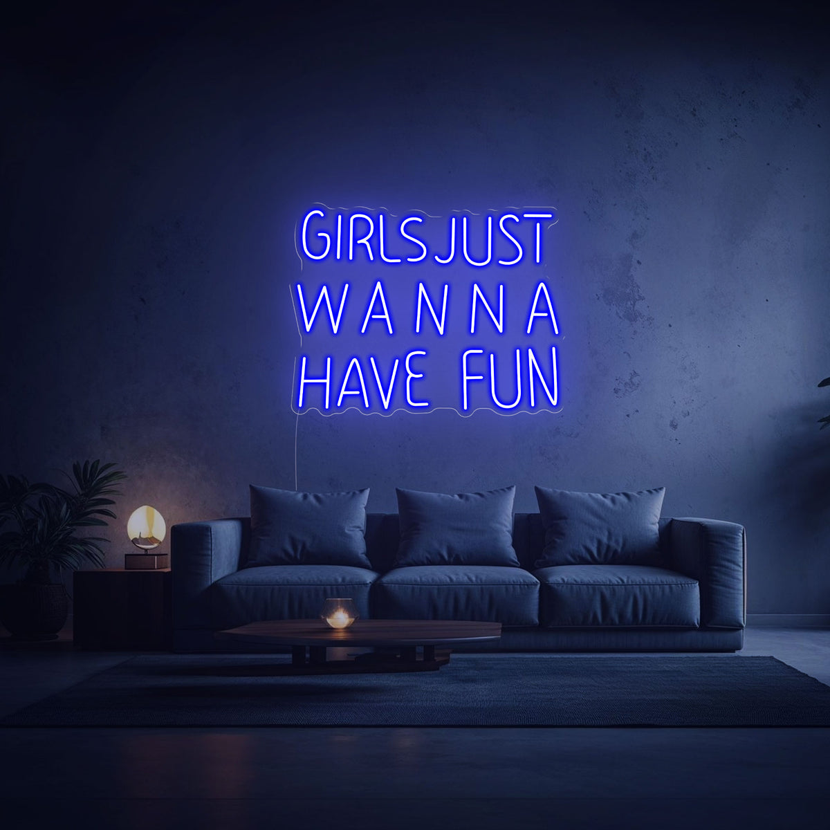 neon girls just wanna have fun bleu
